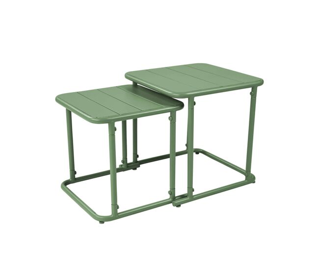 Mesa de ninho bistrô quadrada para exterior em acier, 45cm verde - 45x45x45 cm