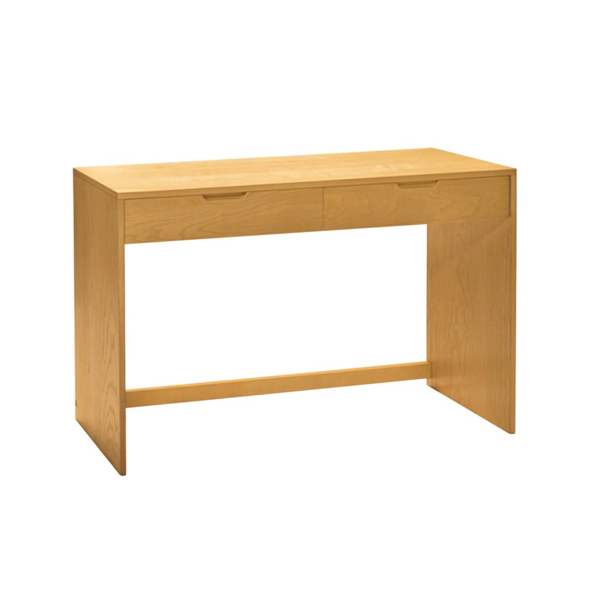 Consola com efeito madeira com 2 gavetas, 120cm natural - 120x35x75 cm