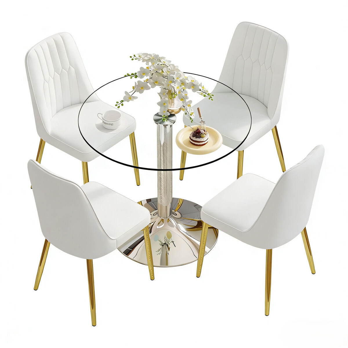 Conjunto de mesas e cadeiras de sala de jantar 85x85
