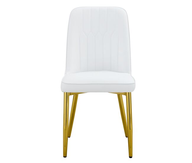 Cadeiras de sala de jantar 2 unidades - design moderno minimalista - branco e dourado