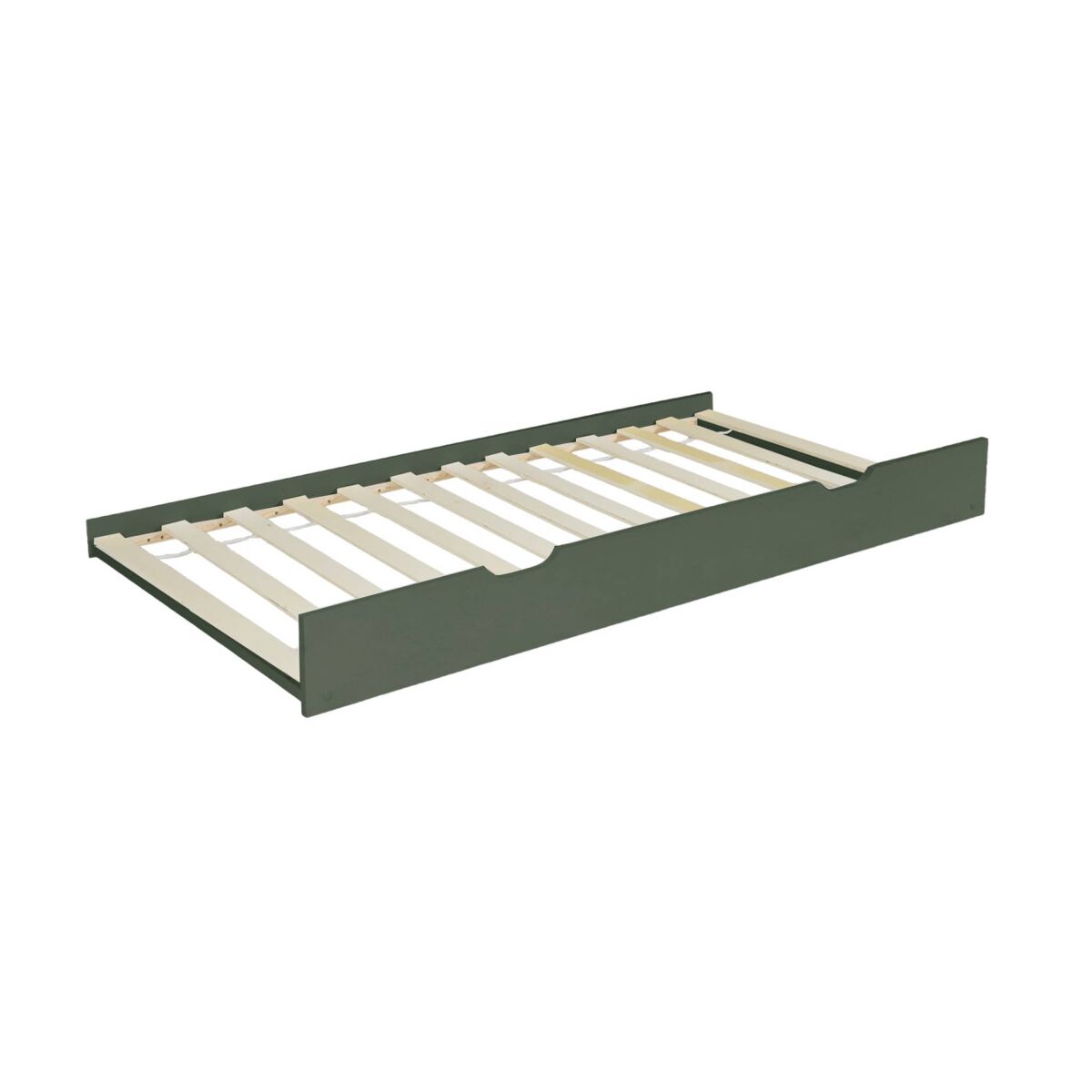Gaveta da cama infantil roya em madeira de pinho natural verde - 190x94x19 cm