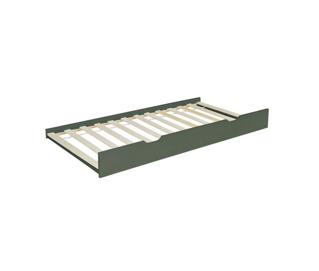 Gaveta da cama infantil roya em madeira de pinho natural verde - 190x94x19 cm