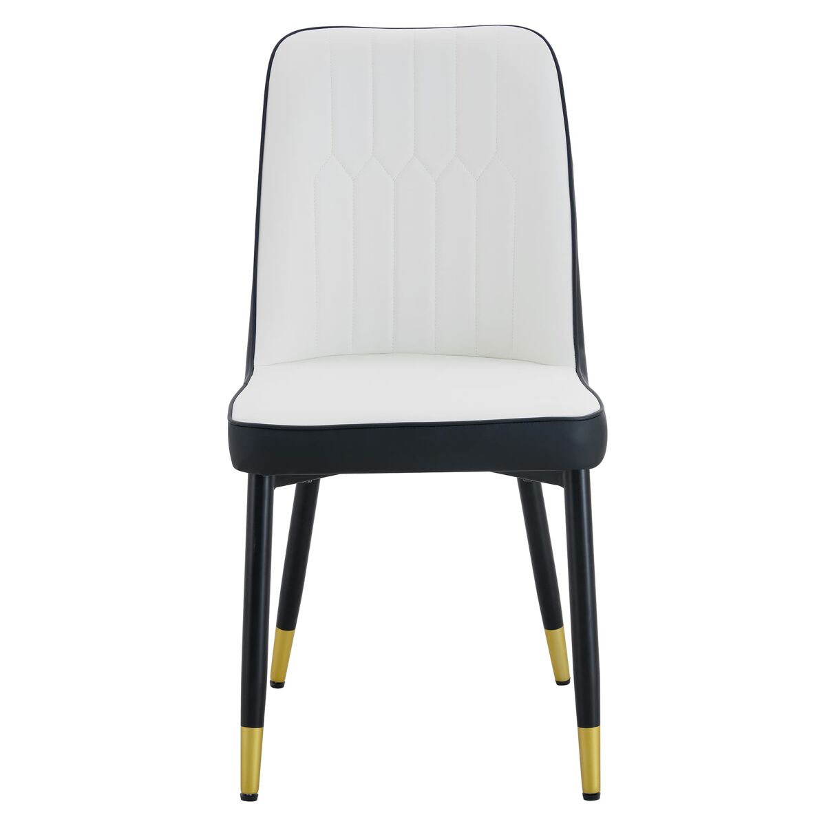 Cadeiras de sala de jantar 2 unidades - design moderno pu com encosto - preto e branco