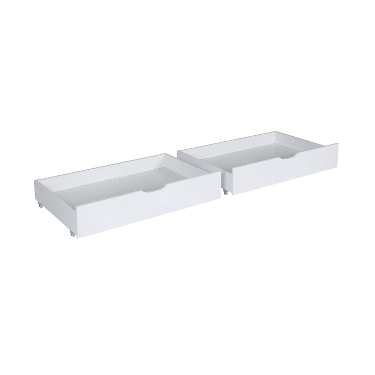 Gaveta de cama infantil roya em madeira de pinho, set de 2 blanc - 95x60x20 cm