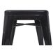 Conjunto de 4 banquetas de bar empilháveis de metal Conjunto de 4 banquetas de bar empilháveis de metal Preto