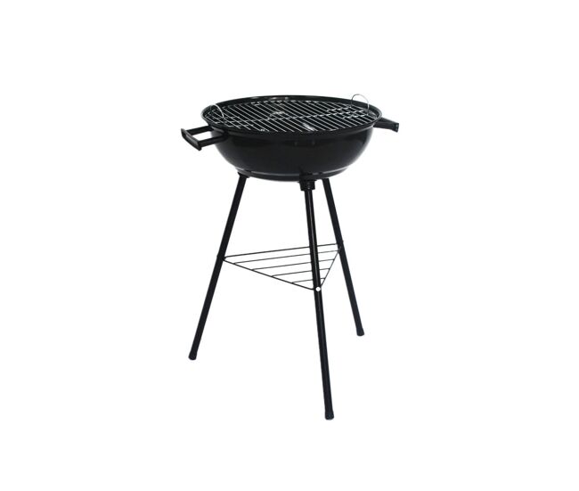 Churrasqueira redonda portátil a carvão, ø39cm preto - 69x49x46 cm