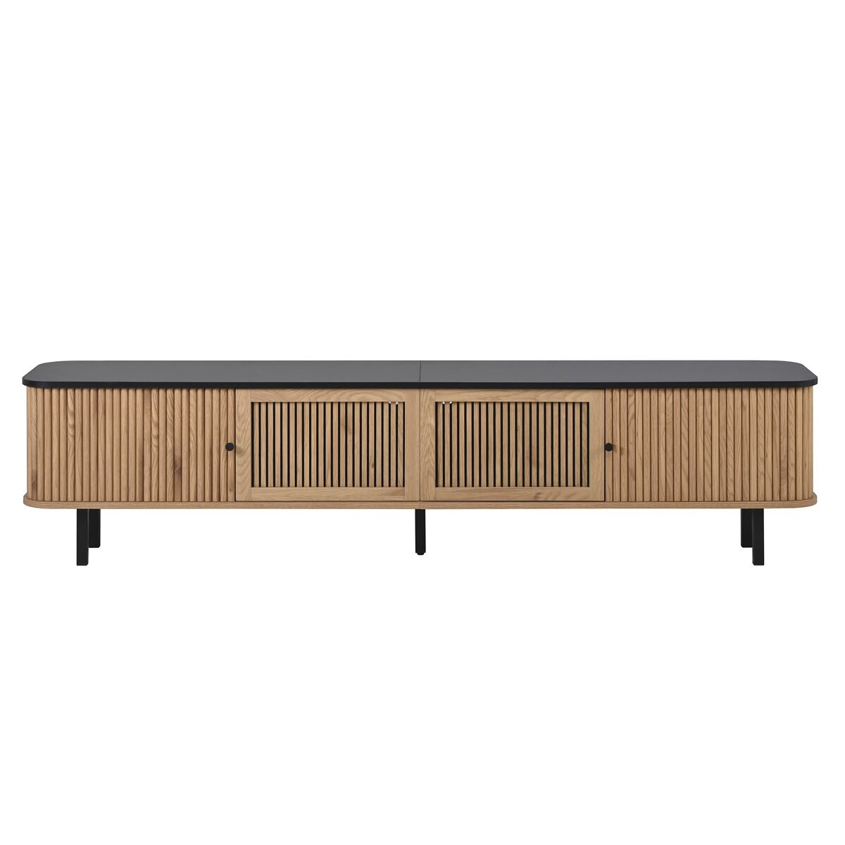Móvel de tv 190x35x45 cm - duas portas de correr, duas portas de grade, design exclusivo - carvalho