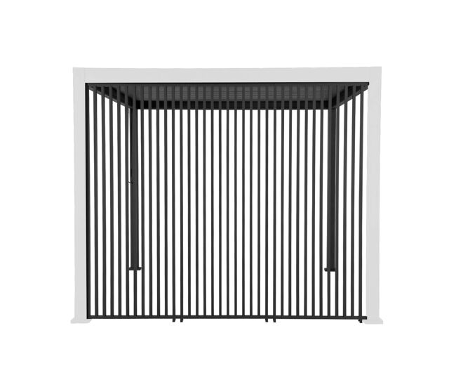 Persiana de alumínio vertical 1m para pérgola bioclimática, set de 3, triomphe persianas verticais 1m, antracite, 92.5x6x236 cm