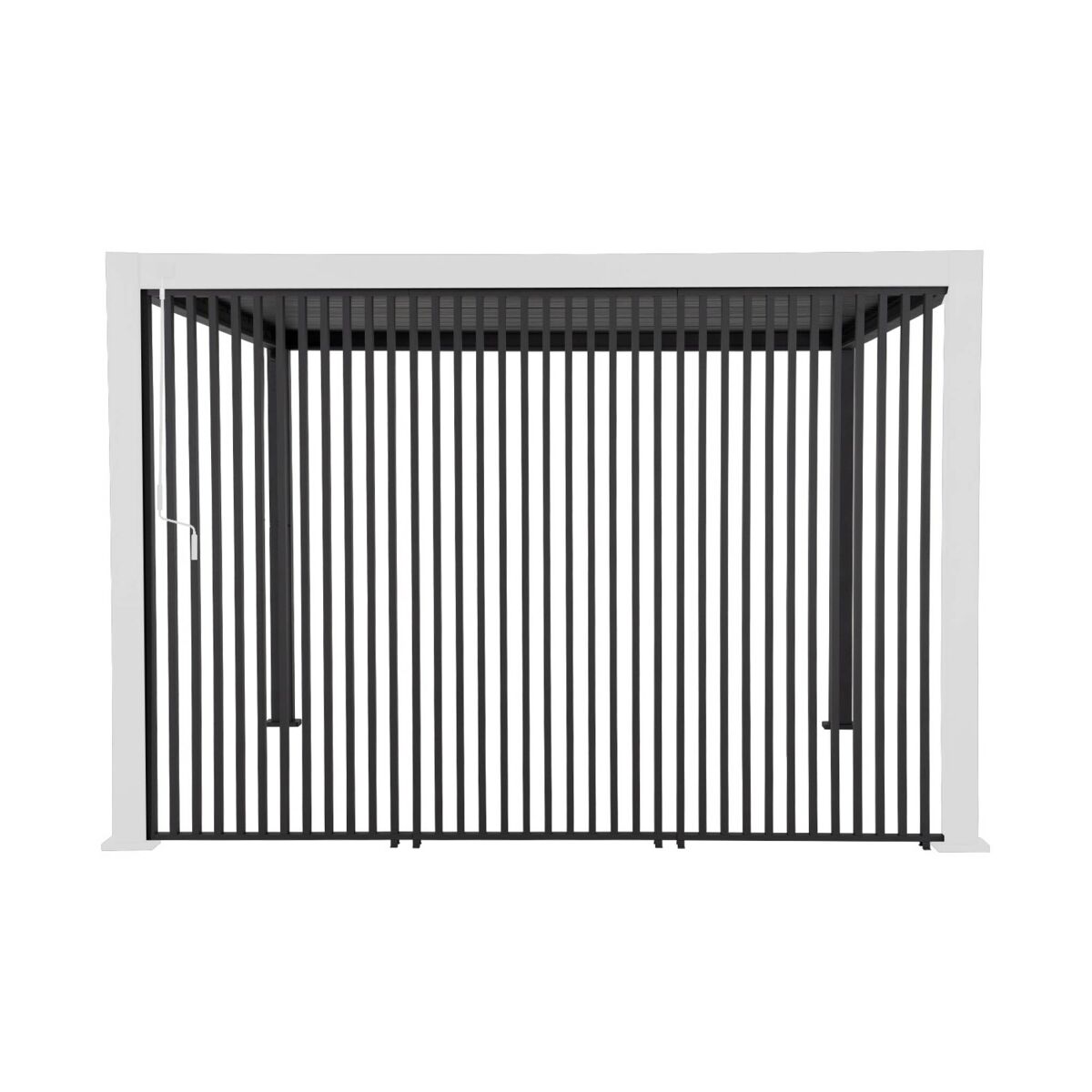 Conjunto de 3 persianas verticais 1.3m para pérgola bioclimática de alumínio 4x3m, triomphe persianas verticais 1.3m, antracite, 123.5x6x236 cm