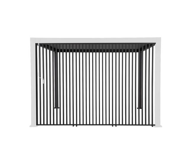 Conjunto de 3 persianas verticais 1.3m para pérgola bioclimática de alumínio 4x3m, triomphe persianas verticais 1.3m, antracite, 123.5x6x236 cm