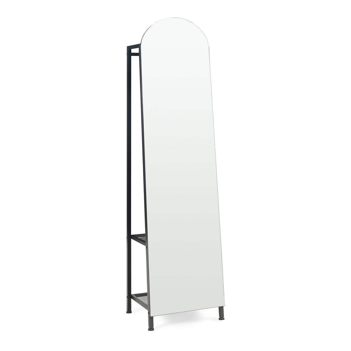 Espelho de corpo inteiro 2 em 1 frenraby com prateleiras 165x40x35 cm preto [en.casa]