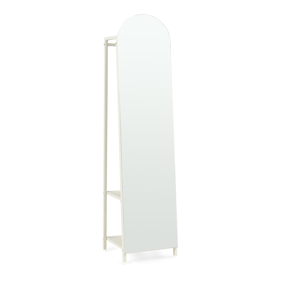 Espelho de corpo inteiro 2 em 1 frenraby com prateleiras 165x40x35 cm - areia [en.casa]