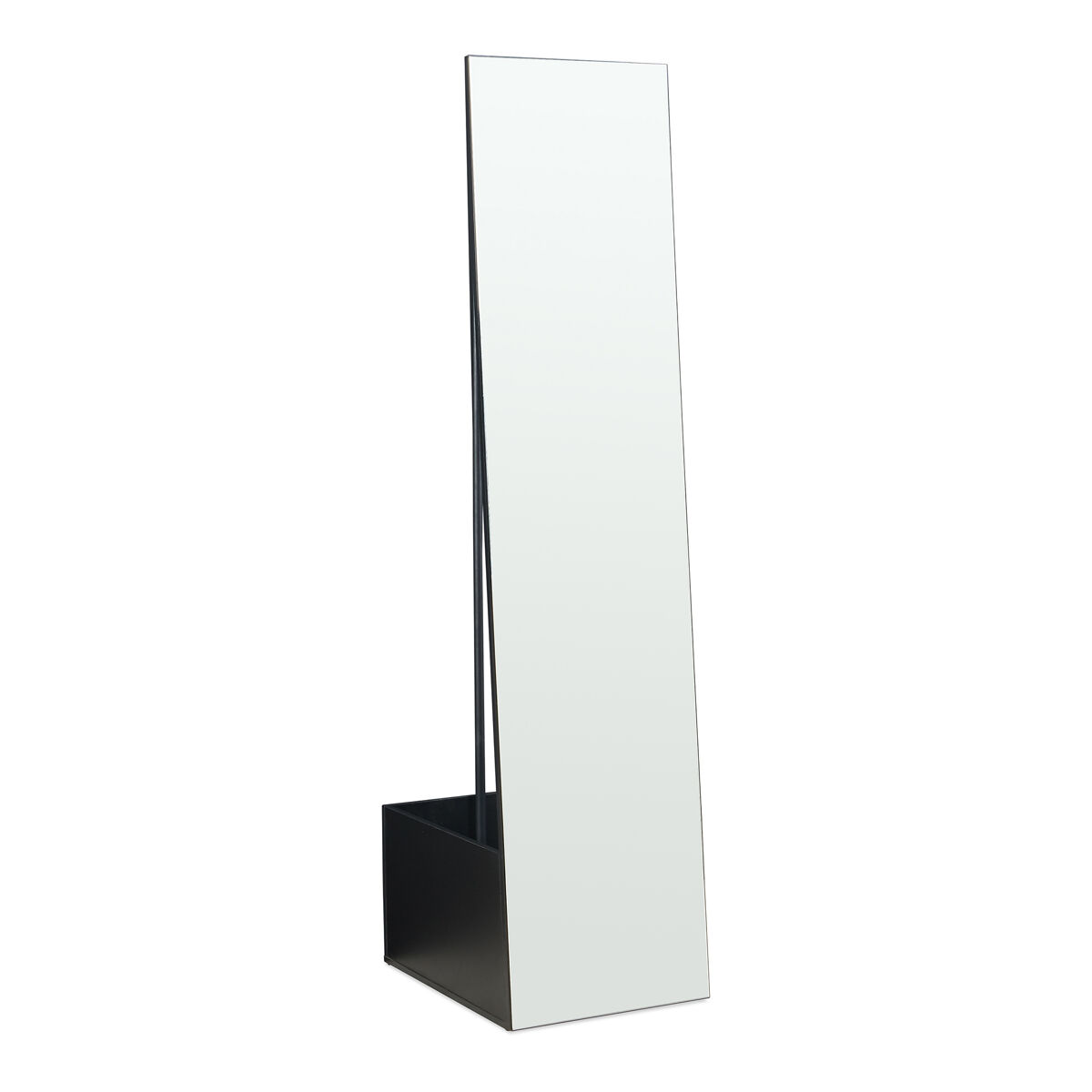 Espelho de corpo inteiro saden com suporte 165x40x51cm preto [en.casa]