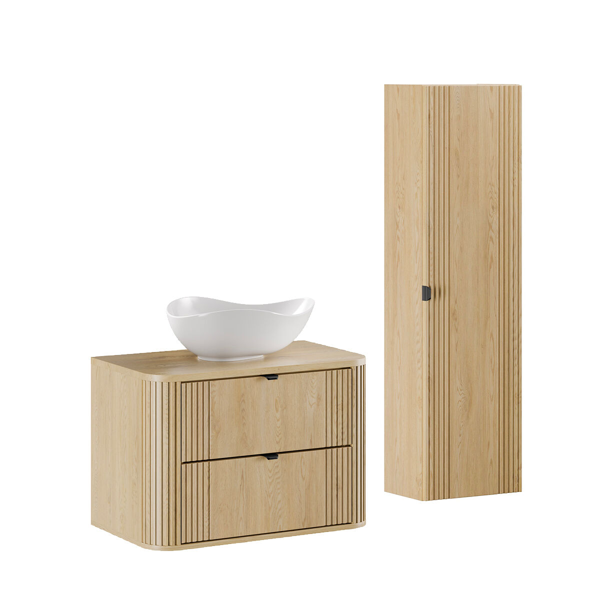 Conjunto móvel lavatório simples e coluna Mila