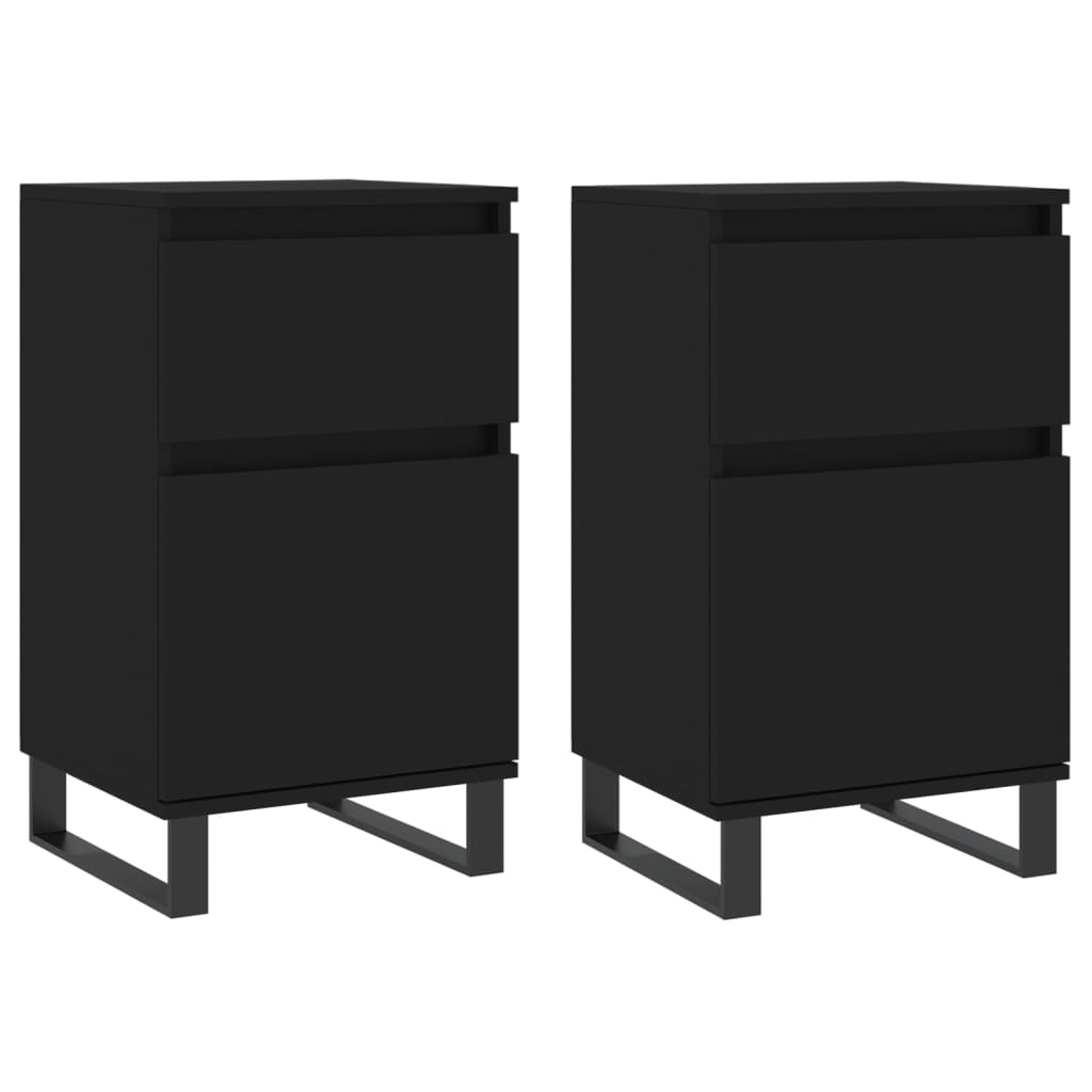 Aparadores - bufetes - móveis de apoio 2 pcs 40x35x70 cm derivados de madeira preto pt5212