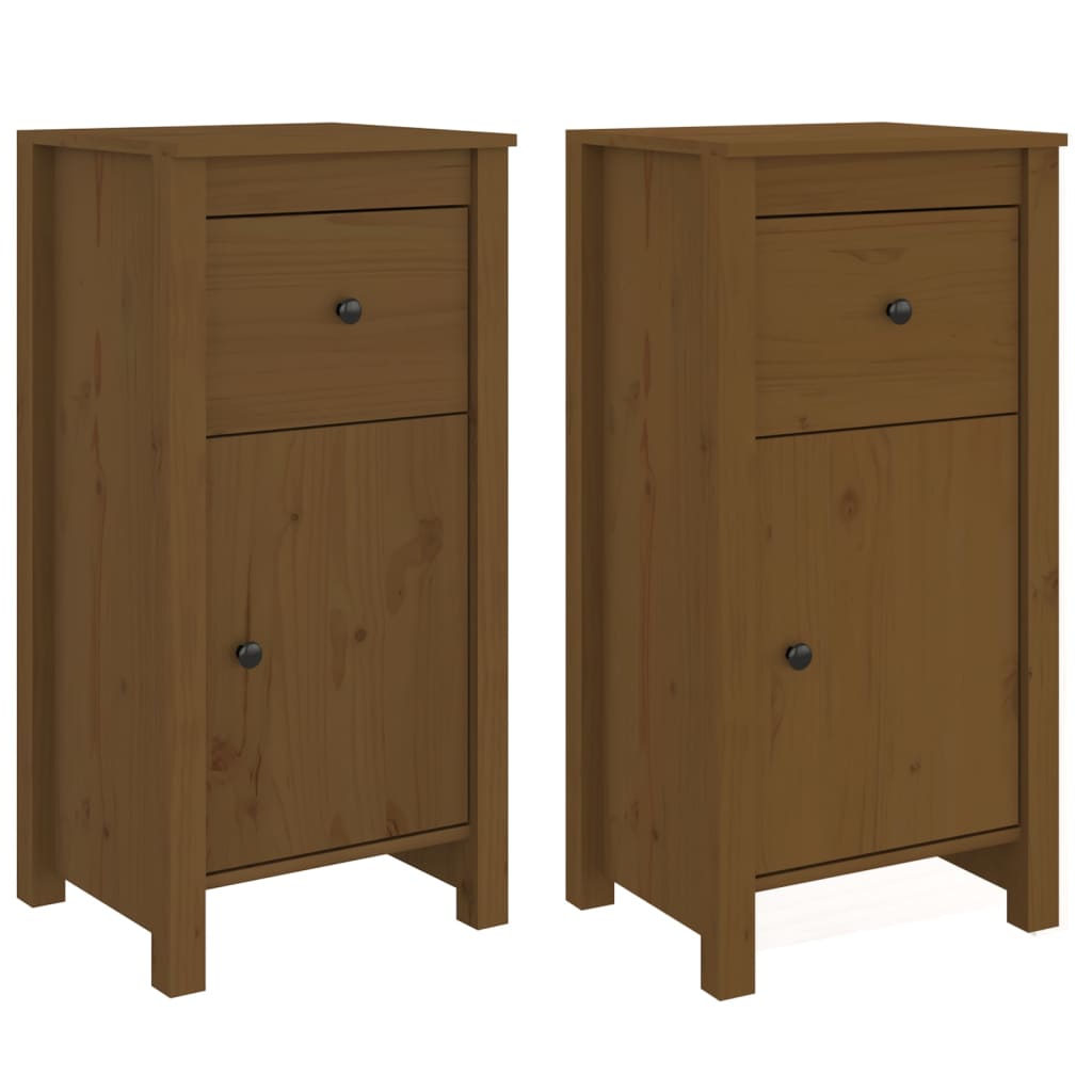 Aparadores - bufetes - móveis de apoio 2 pcs 40x35x80 cm pinho maciço castanho mel pt5249