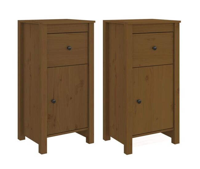 Aparadores - bufetes - móveis de apoio 2 pcs 40x35x80 cm pinho maciço castanho mel pt5249