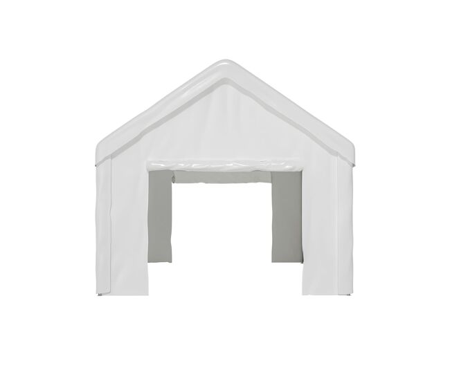 Tenda garagem 3x6m - porta dupla enrolável, teto e laterais removíveis - branco