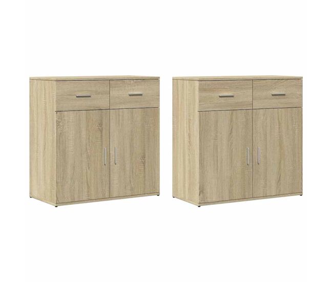 Aparadores - bufetes - móveis de apoio 2 pcs 79x38x80 cm derivados madeira carvalho sonoma pt5234