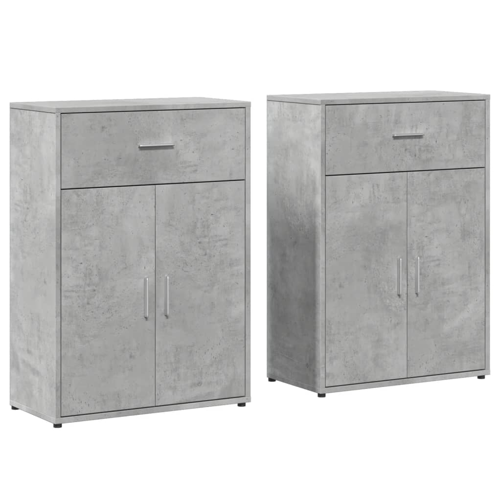 Aparadores - bufetes - móveis de apoio 2 pcs 60x30x84 cm derivados madeira cinzento cimento pt5185