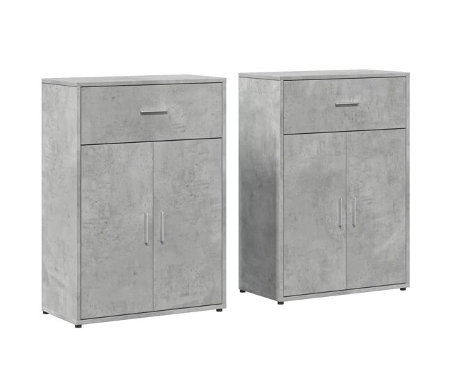 Aparadores - bufetes - móveis de apoio 2 pcs 60x30x84 cm derivados madeira cinzento cimento pt5185