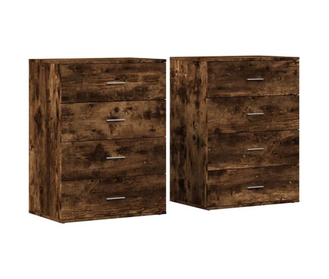 Aparadores - bufetes - móveis de apoio 2 pcs 60x39x80 cm derivados madeira carvalho fumado pt5222
