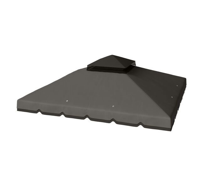 Outsunny teto de substituição para pérgola 3x3 m cobertura com teto duplo 8 orifícios de drenagem e proteção upf 30+ apenas toldo de substituição