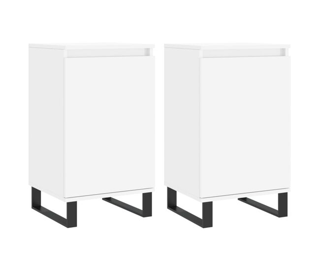 Aparadores - bufetes - móveis de apoio 2 pcs 40x35x70 cm derivados de madeira branco pt5170