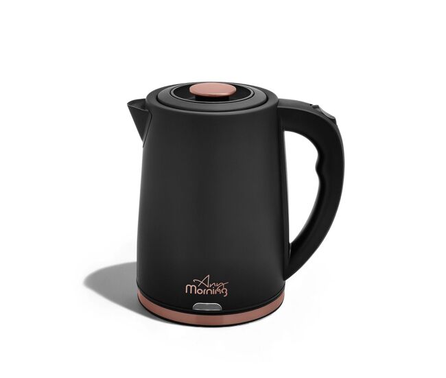 Chaleira elétrica any morning 1,8l inox preta deslig. auto led
