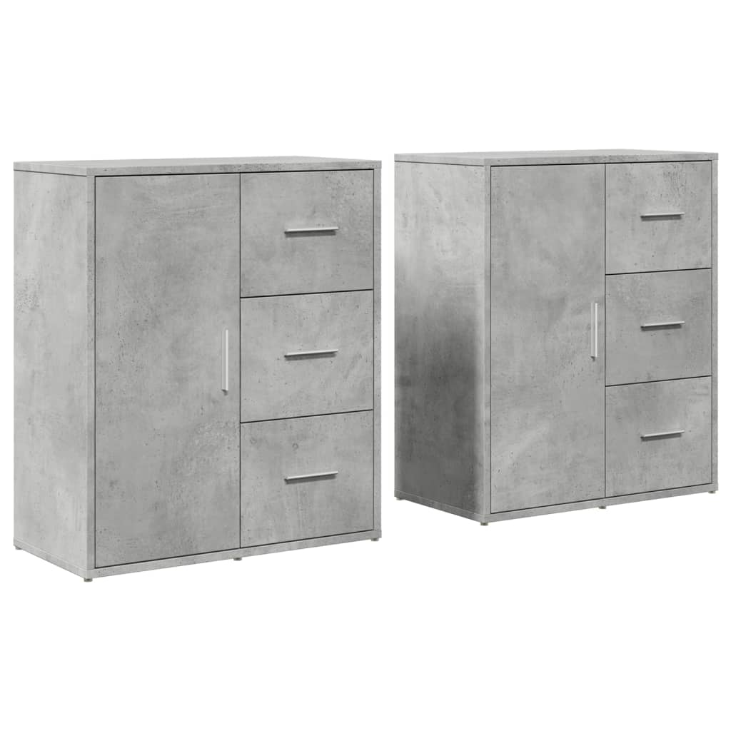 Aparadores - bufetes - móveis de apoio 2 pcs 60x31x70 cm derivados madeira cinzento cimento pt3835
