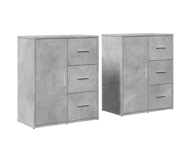 Aparadores - bufetes - móveis de apoio 2 pcs 60x31x70 cm derivados madeira cinzento cimento pt3835