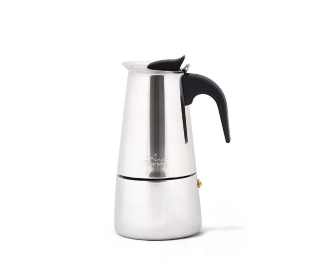 Cafeteira moka any morning inox 200ml indução 4 chávenas