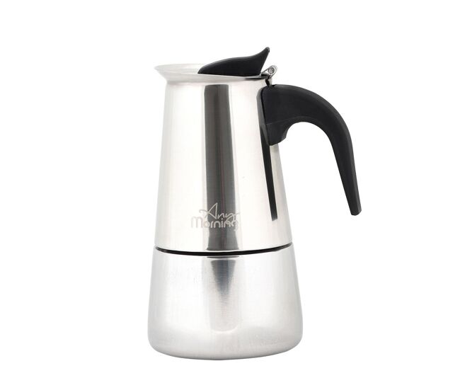 Cafeteira moka any morning inox 300 ml indução 6 chávenas