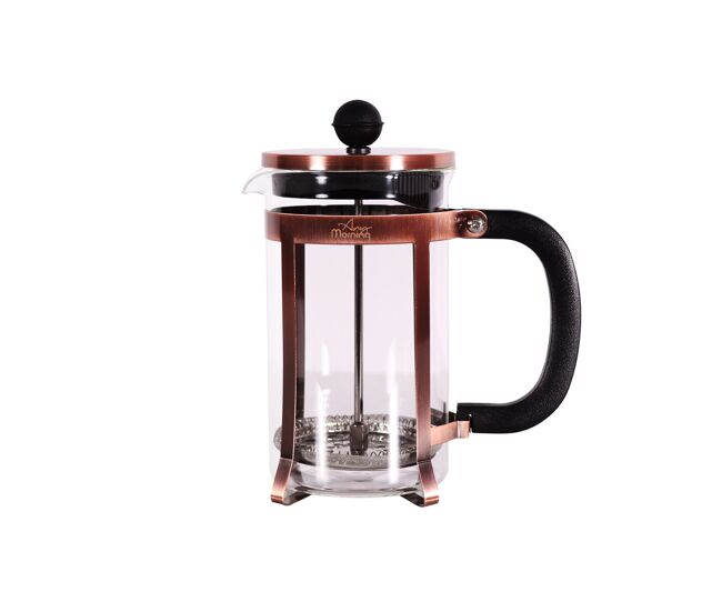 Any morning cafeteira prensa francesa 600 ml inox vidro 3 chávenas