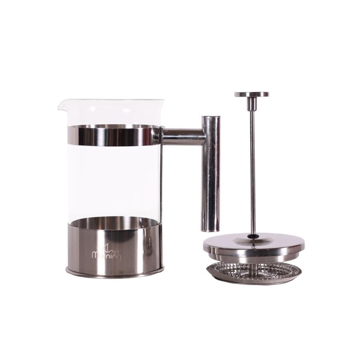 Any Morning Cafeteira Prensa Francesa 600 Ml Inox E Vidro Preto