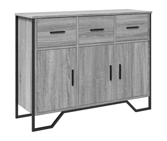 Aparador - bufete - móvei de apoio 97x32,5x74,5 cm derivados de madeira sonoma cinzento pt4485