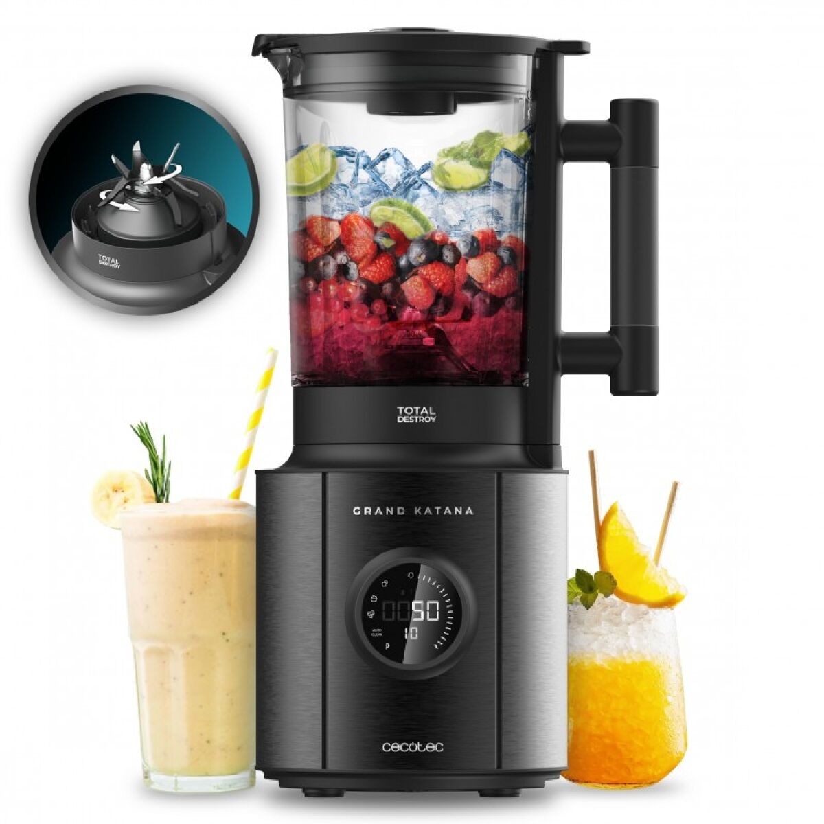 Liquidificadores de copo grand katana 2700max total destroy screen b cecotec