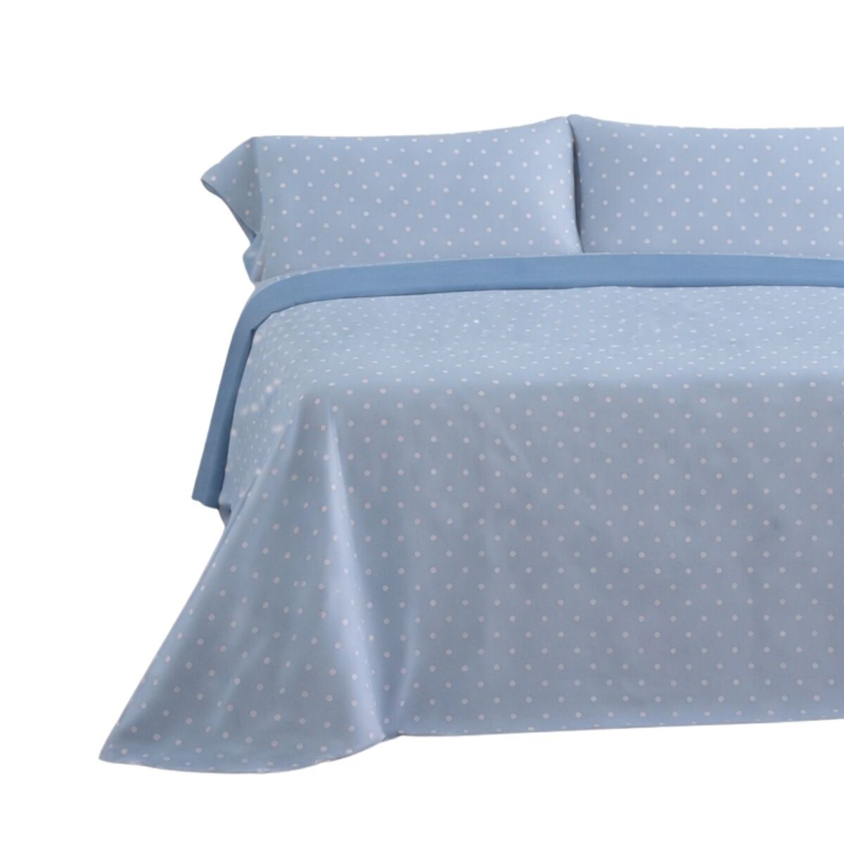 Jogo de lençóis 144 fios puntos azul cama 150cm (3 peças) donegal collections