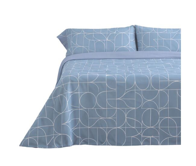 Jogo de lençóis 144 fios form azul cama 90cm (3 peças) donegal collections