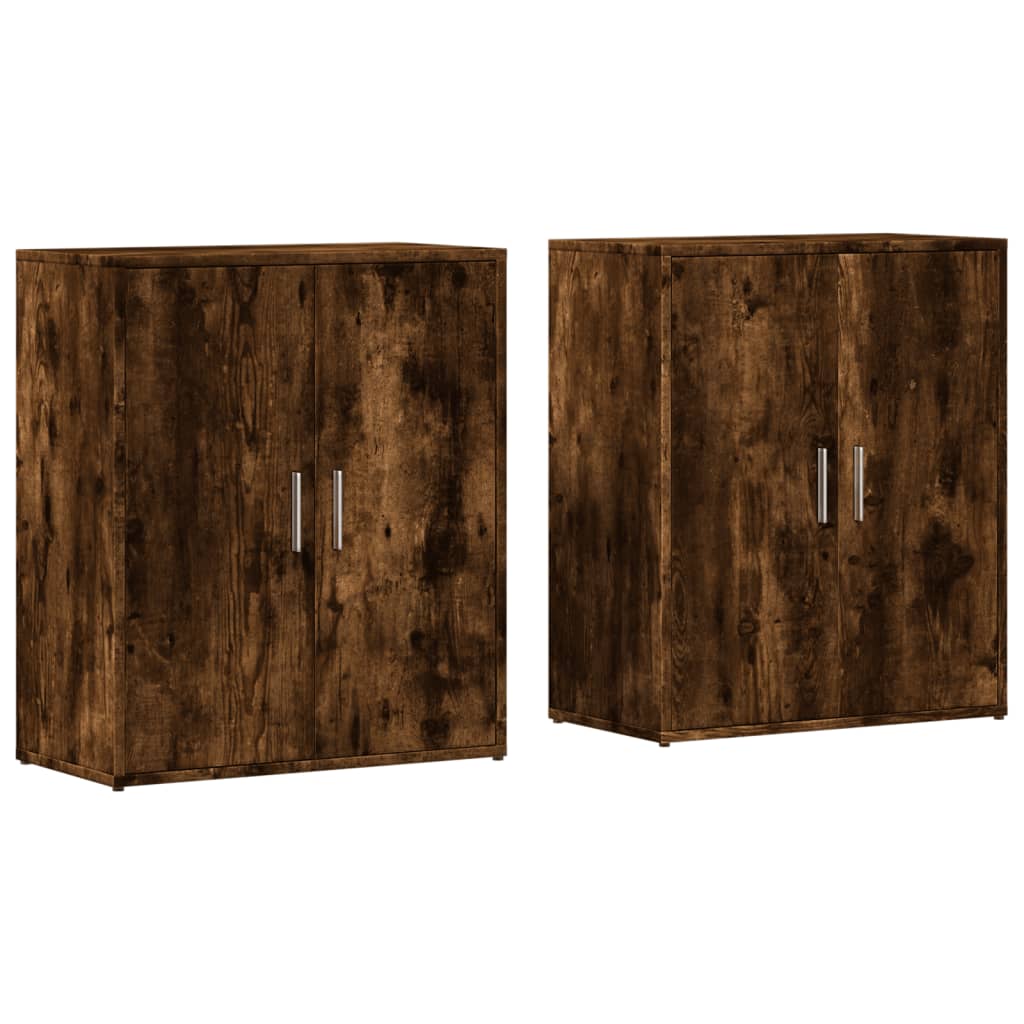 Aparadores - bufetes - móveis de apoio 2 pcs 60x31x70 cm derivados madeira carvalho fumado pt3118