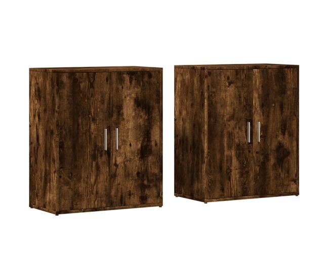 Aparadores - bufetes - móveis de apoio 2 pcs 60x31x70 cm derivados madeira carvalho fumado pt3118