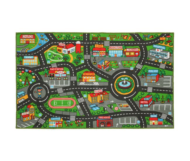 Aiyaplay tapete infantil estrada de cidade 160x100 cm tapete educativo antiderrapante para engatinhar e brincar com carros para sala e quarto textura suave multicor