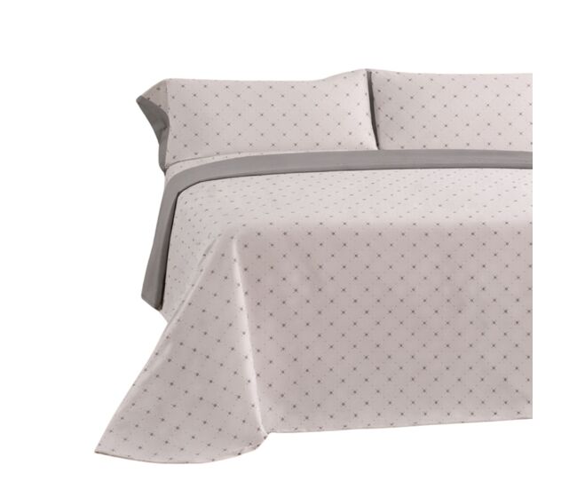 Jogo de lençóis 144 fios llac cinza cama 135cm (3 peças) donegal collections