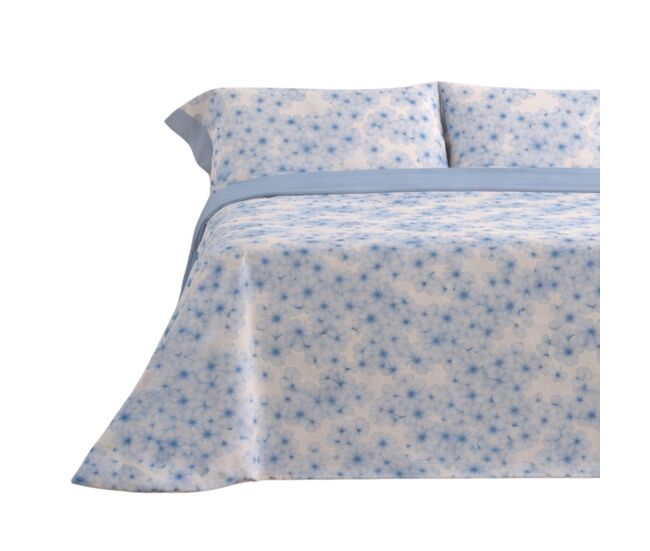Jogo de lençóis 144 fios horts azul cama 150cm (3 peças) donegal collections
