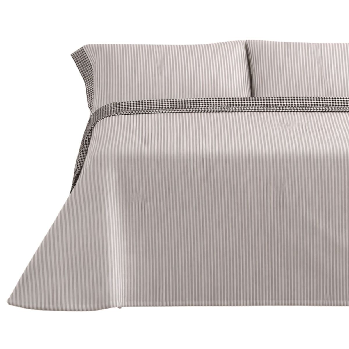 Jogo de lençóis 144 fios vichy cinza cama 90cm (3 peças) donegal collections