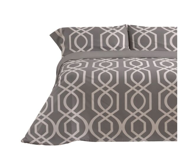 Jogo de lençóis 144 fios lian cinza cama 90cm (3 peças) donegal collections