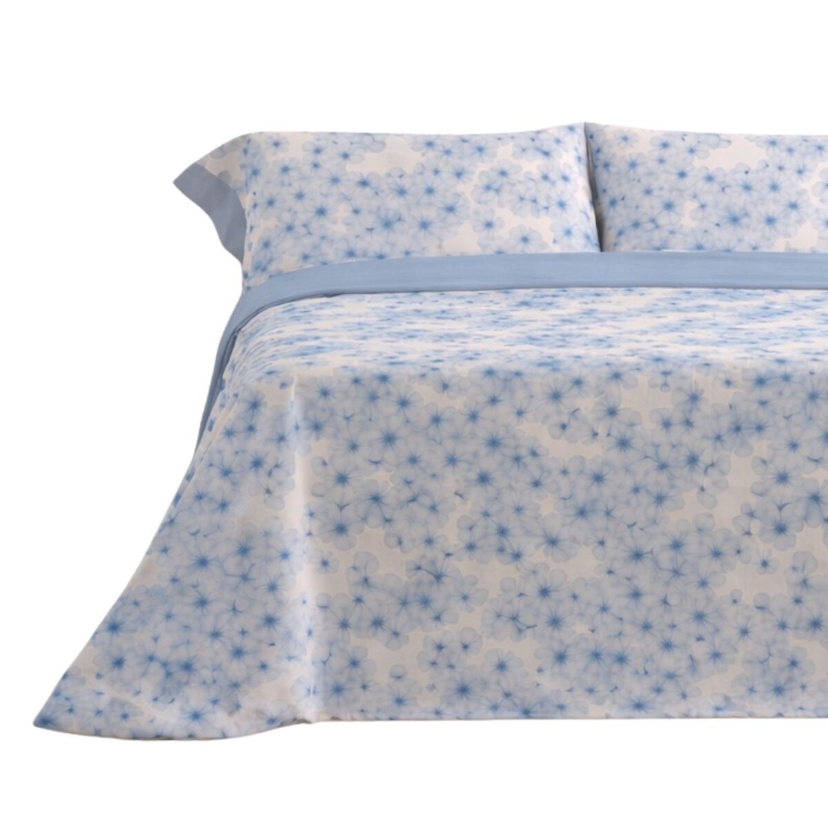 Jogo de lençóis 144 fios horts azul cama 90cm (3 peças) donegal collections