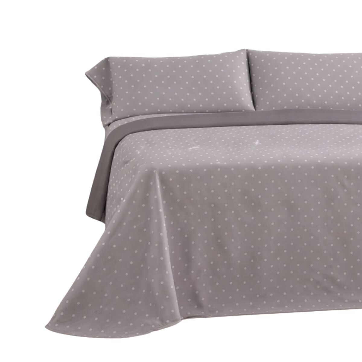 Jogo de lençóis 144 fios puntos cinza cama 150cm (3 peças) donegal collections