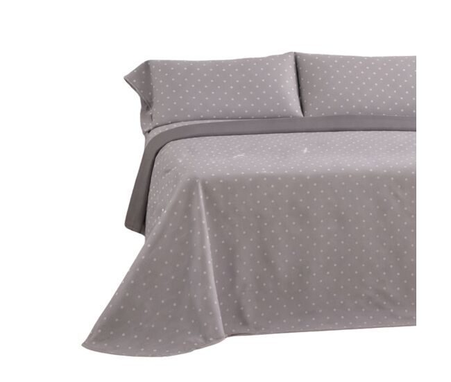 Jogo de lençóis 144 fios puntos cinza cama 150cm (3 peças) donegal collections