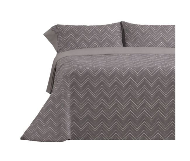 Jogo de lençóis 144 fios pic cinza cama 90cm (3 peças) donegal collections